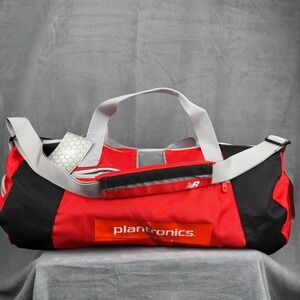 New Balance NWT Plantronics Duffel Bag Red Hex Fabric Reflective Padded‎ Strap